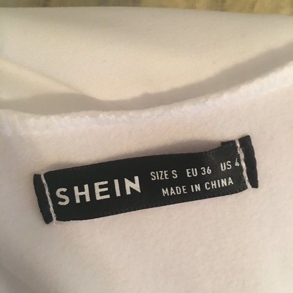 White Shein Fleece Lined Long Sleeve Cropped Turtleneck Top - Picture 7 of 8